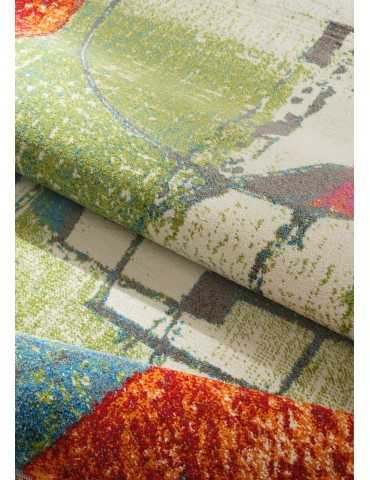 Dettaglio del tappeto moderno in tessitura frisee